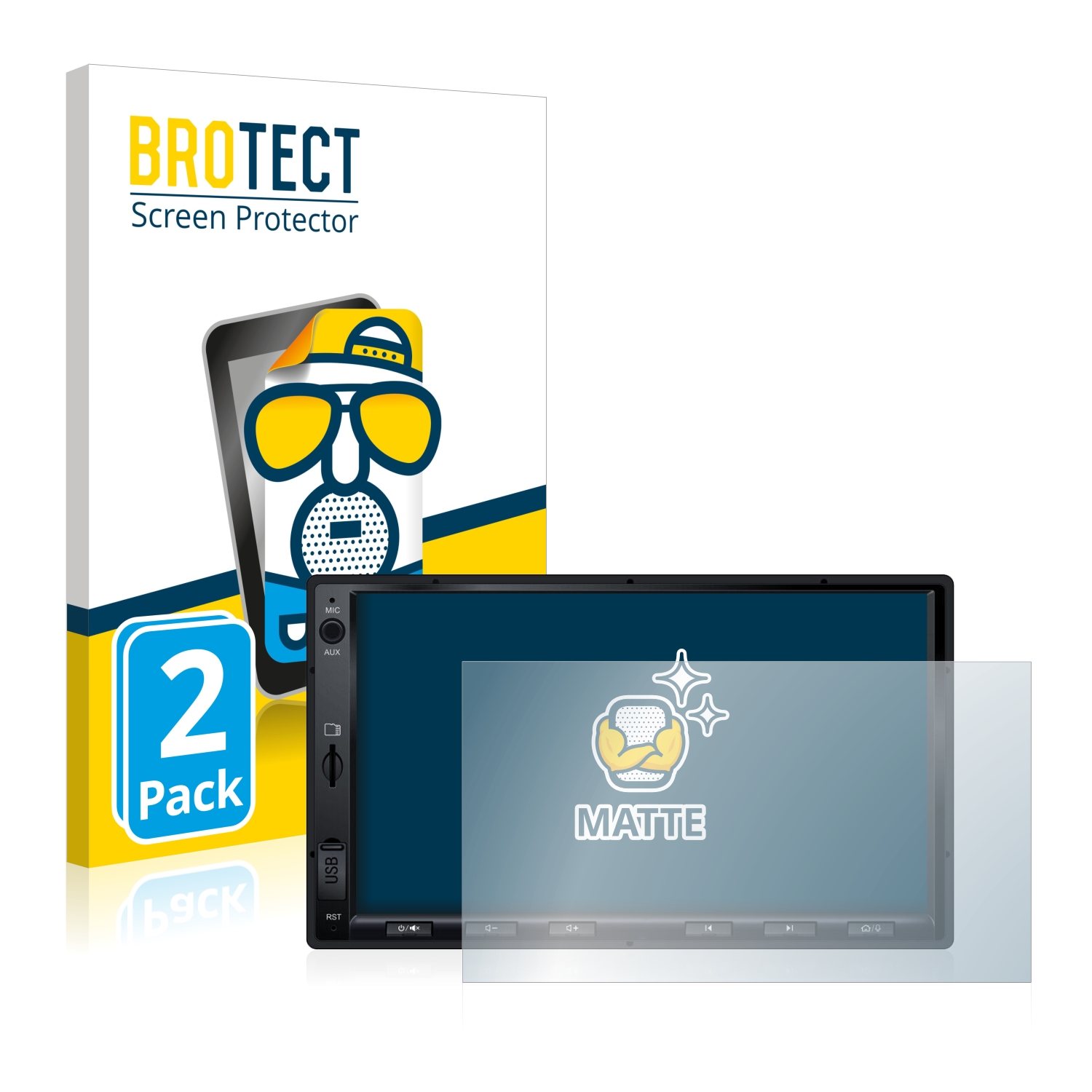 2x BROTECT Entspiegelungs-Folie pro Atoto S8 Standard 7 palce