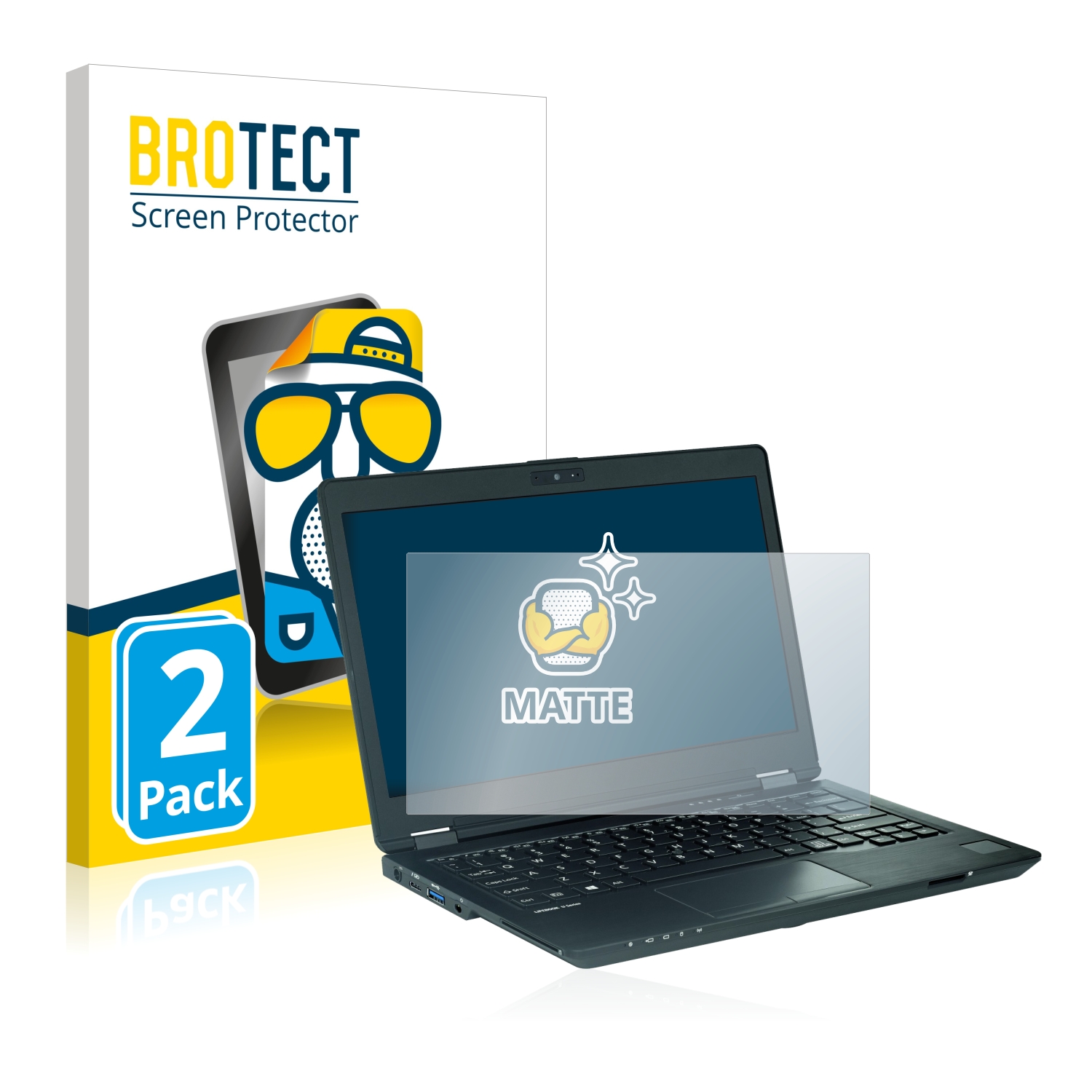 2x BROTECT Entspiegelungs-Folie pro Fujitsu Lifebook U729