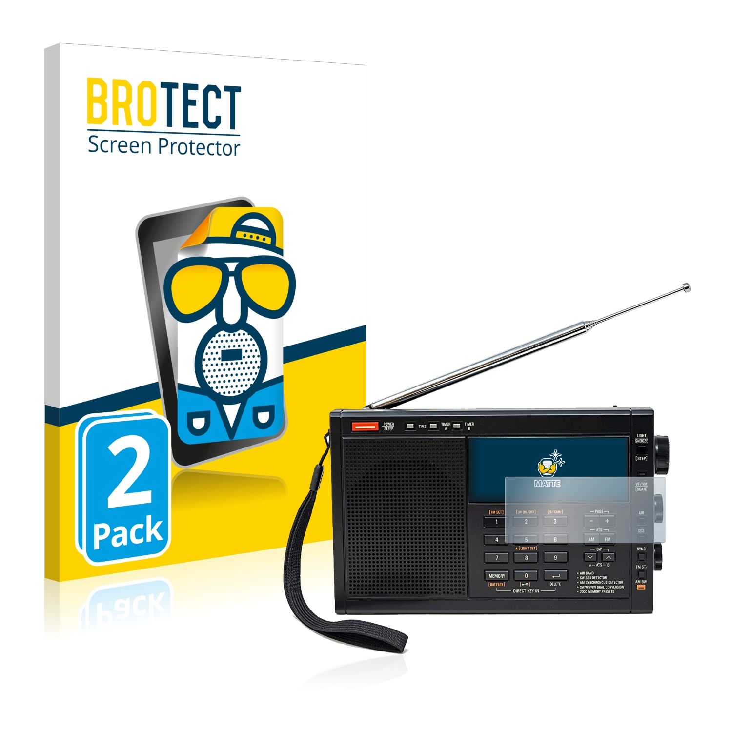 2x BROTECT Entspiegelungs-Folie pro Tecsun PL-680
