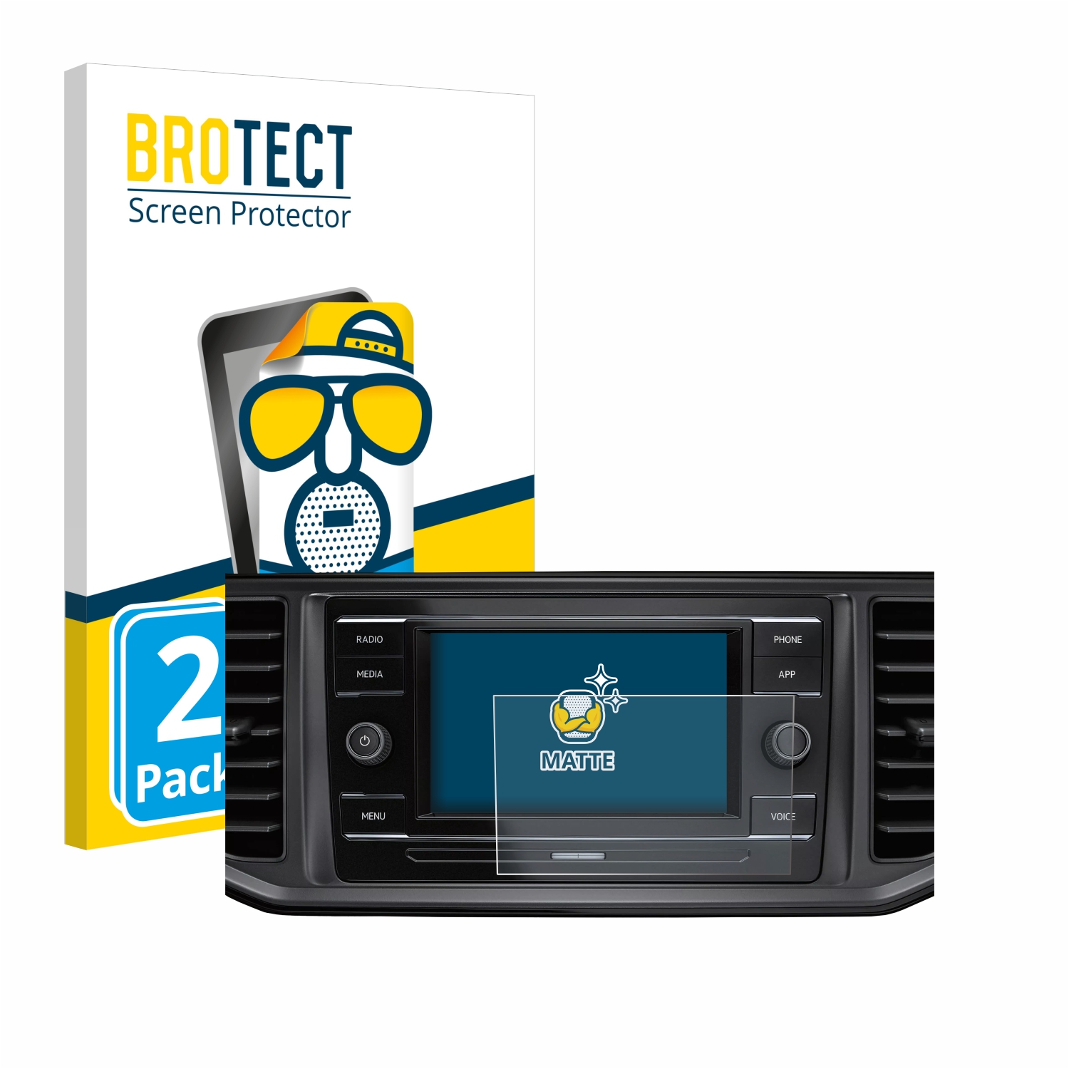 2x BROTECT Entspiegelungs-Folie pro Volkswagen Crafter Composition Colour 2022