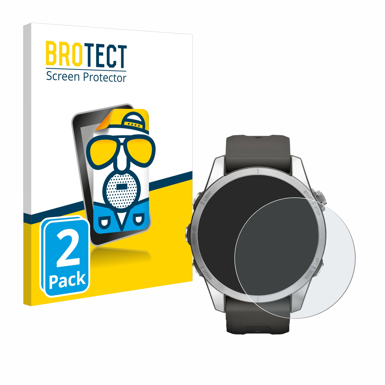 2x BROTECT Entspiegelungs-Folie pro Garmin Fenix 7S Pro Solar (42 mm)