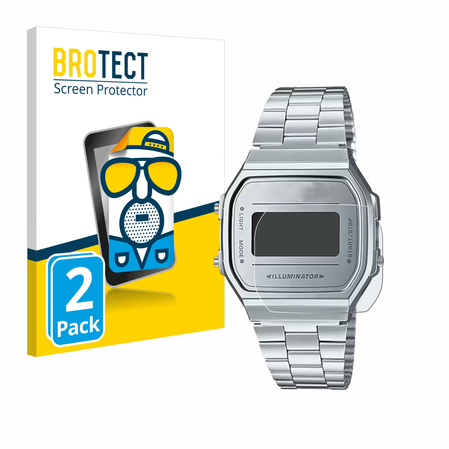 2x BROTECT Entspiegelungs-Folie pro Casio A168WEM-7EF