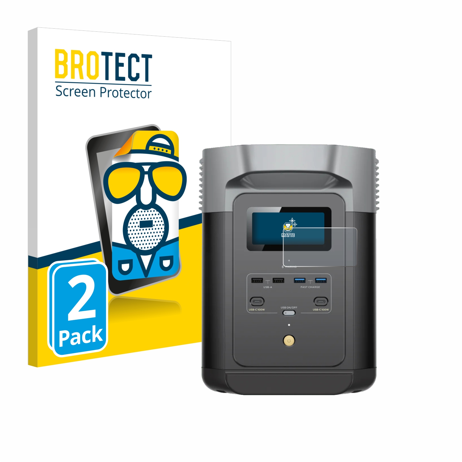 2x BROTECT Entspiegelungs-Folie pro EcoFlow DELTA 2