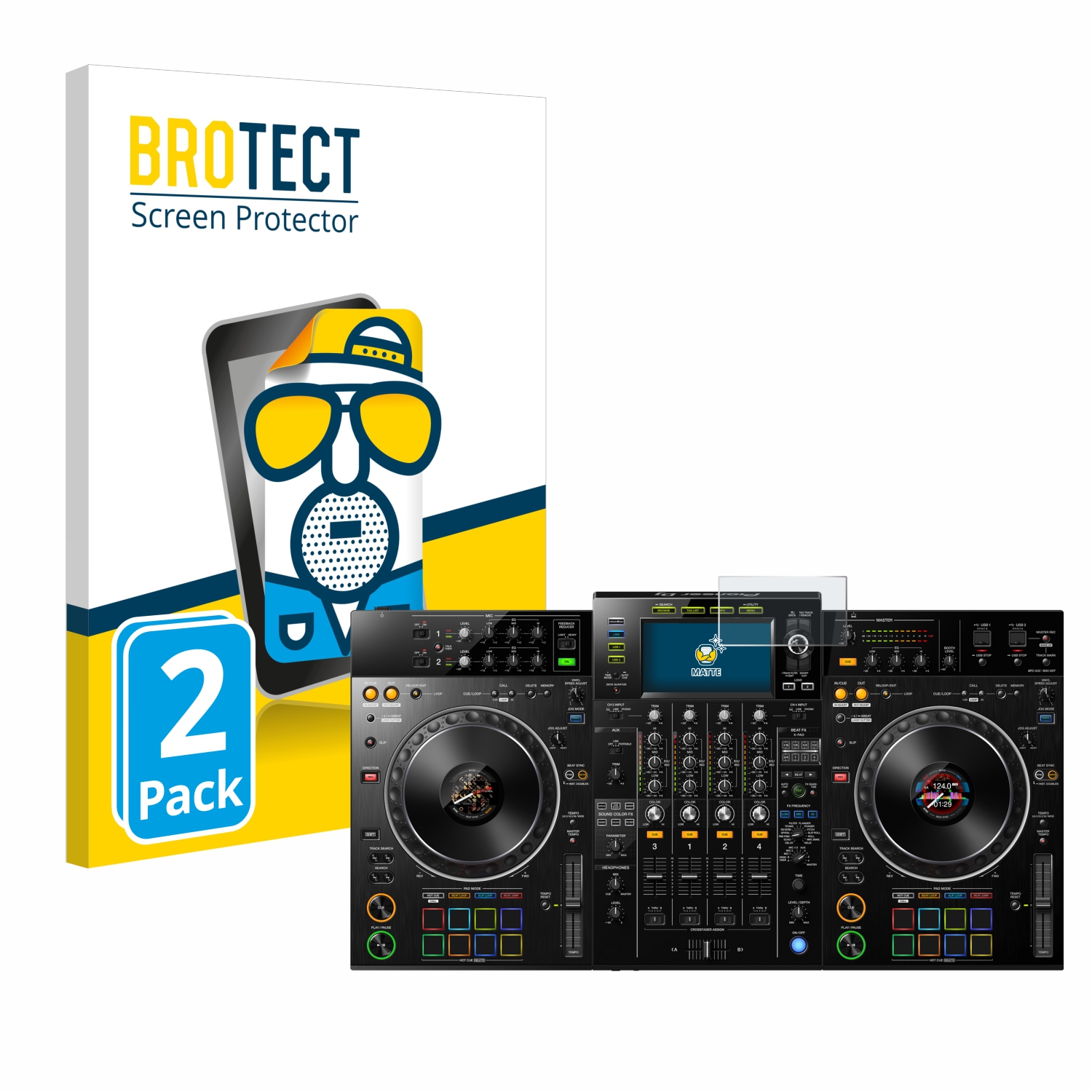 2x BROTECT Entspiegelungs-Folie pro Pioneer XDJ -XZ