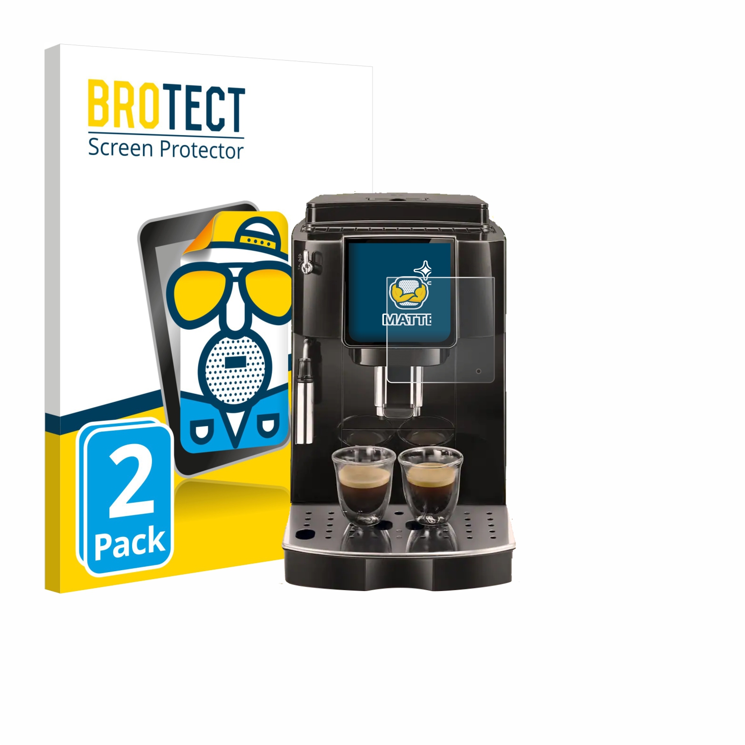 2x BROTECT Entspiegelungs-Folie pro DeLonghi Magnifica Start ECAM222.60