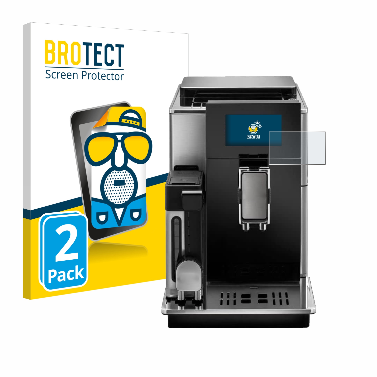 2x BROTECT Entspiegelungs-Folie pro DeLonghi Maestosa