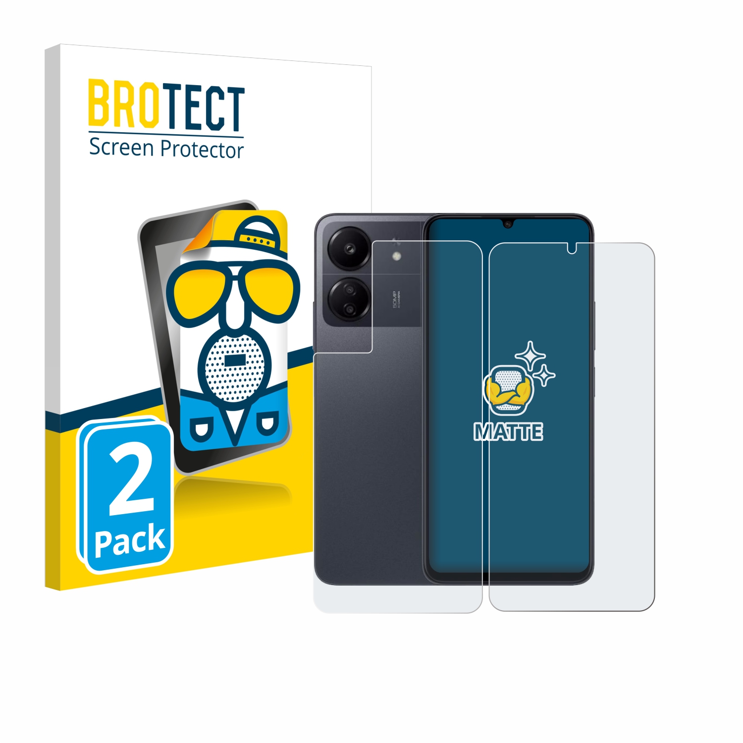 2x BROTECT Entspiegelungs-Folie pro Xiaomi Poco C65 (displej+zadní strana)