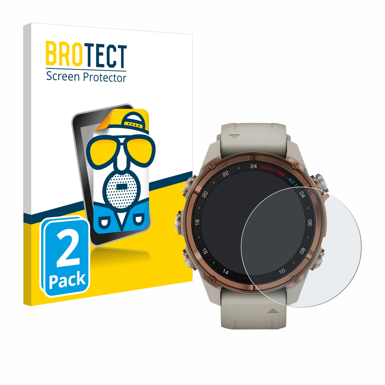 2x BROTECT Entspiegelungs-Folie pro Garmin Descent Mk3 (43 mm)