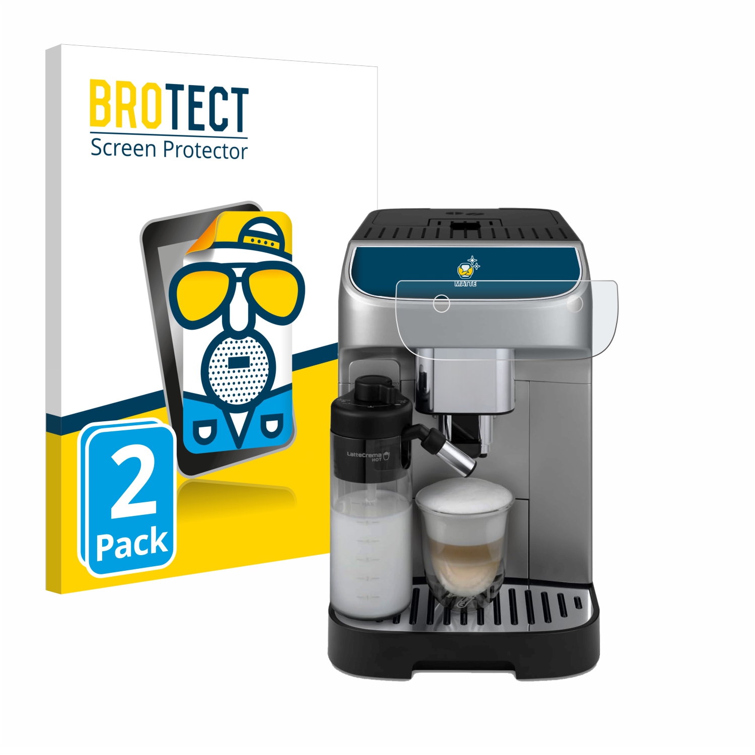 2x BROTECT Entspiegelungs-Folie pro DeLonghi Magnifica Plus
