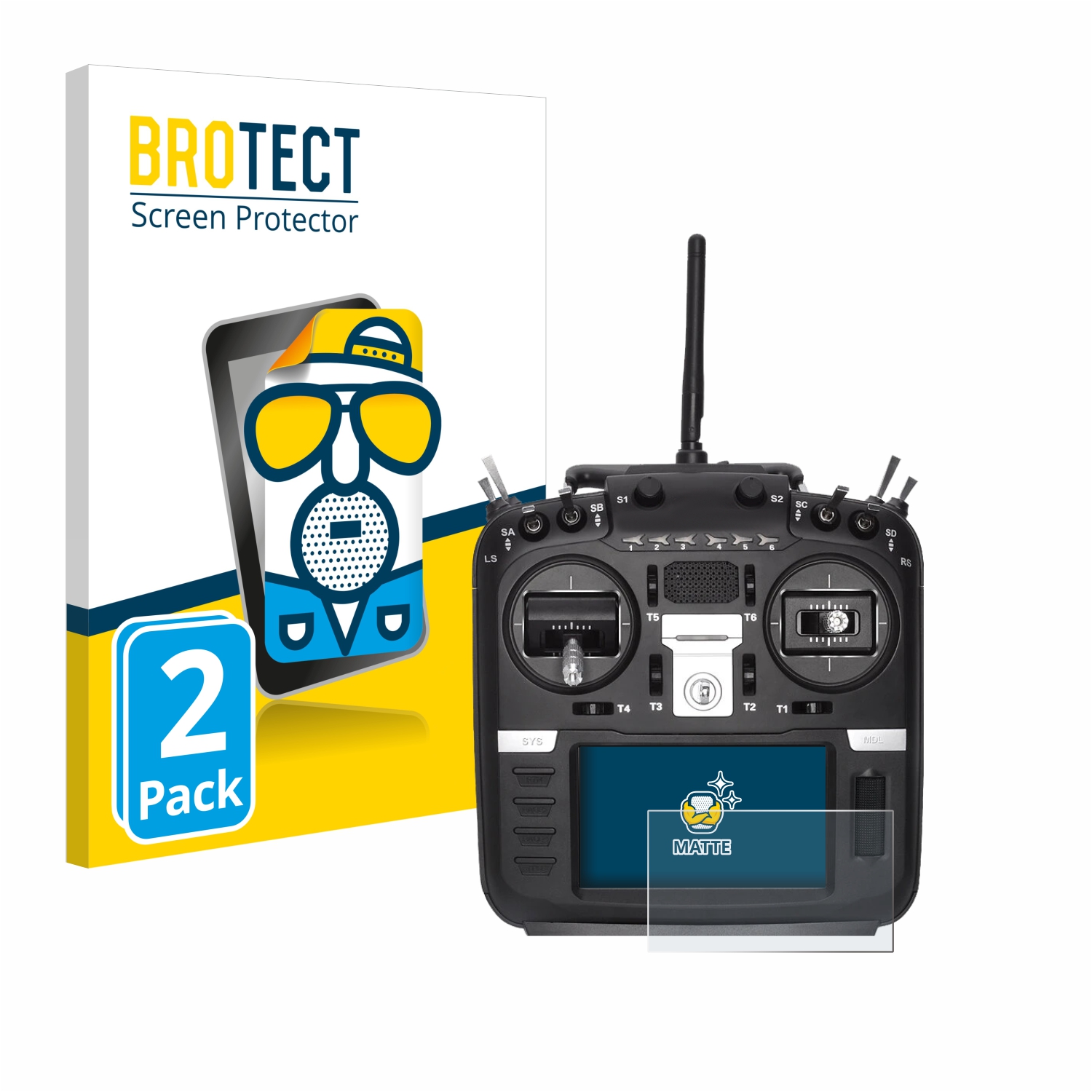 2x BROTECT Entspiegelungs-Folie pro Radiomaster TX16S Mark II