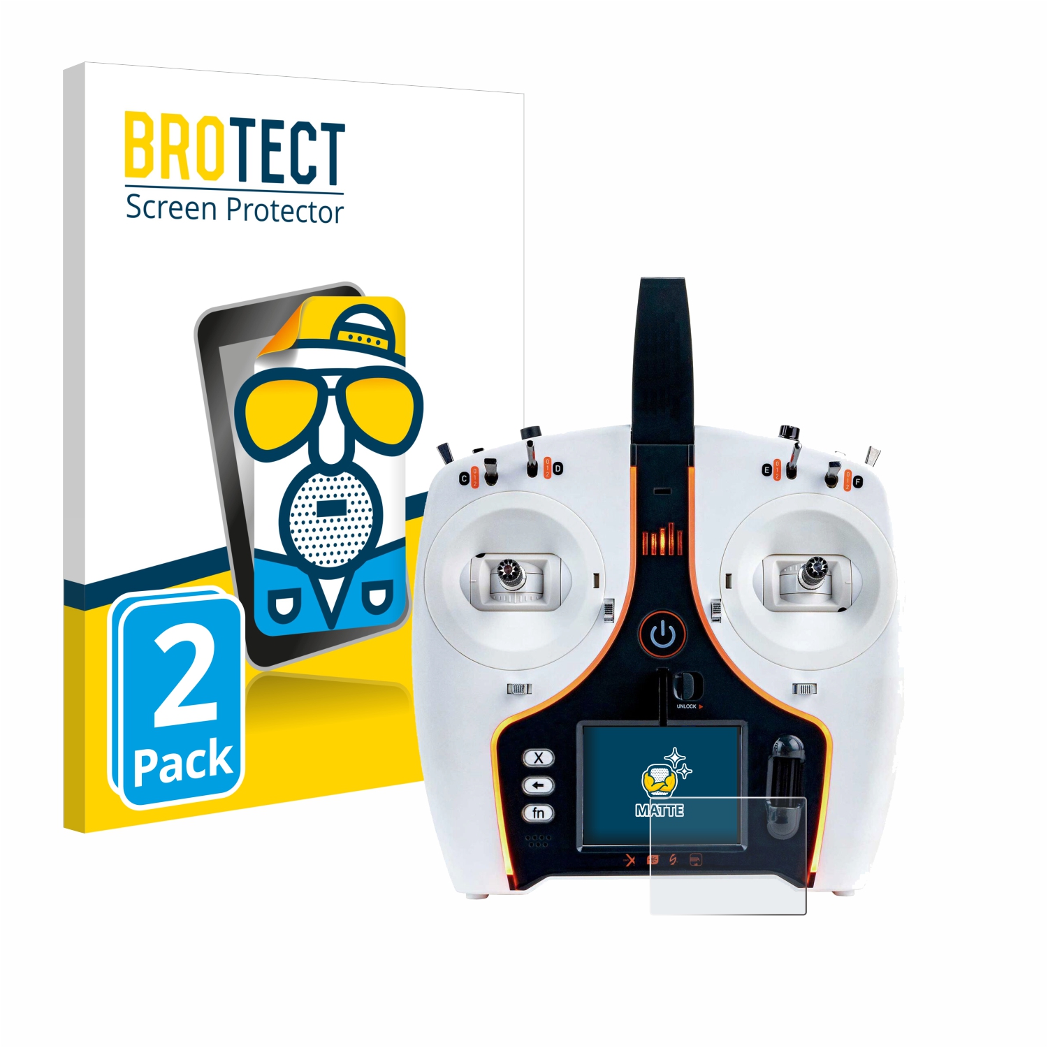 2x BROTECT Entspiegelungs-Folie pro Spektrum NX7e 7-Channel DSMX Transmitter