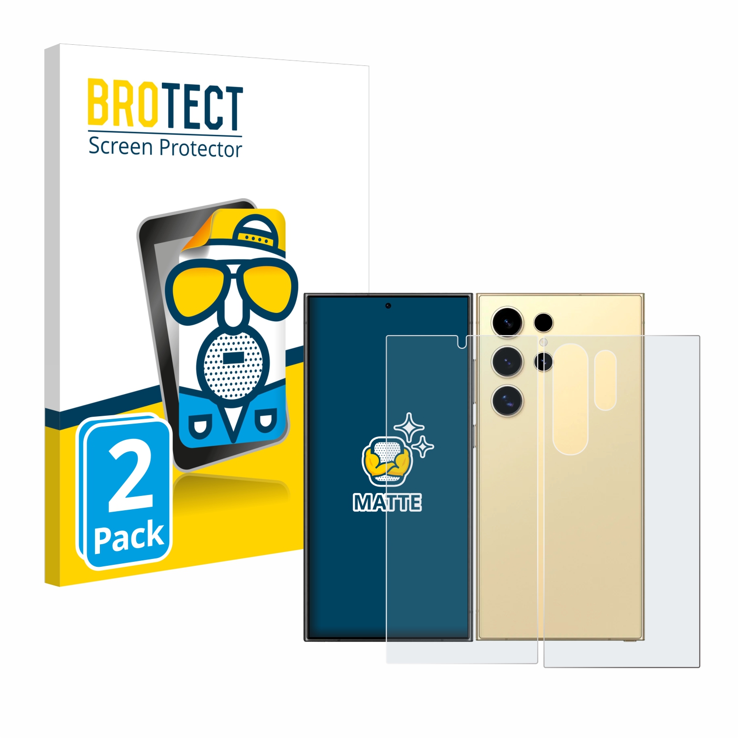 2x BROTECT Entspiegelungs-Folie pro Samsung Galaxy S24 Ultra (case-friendly) (displej+zadní strana)