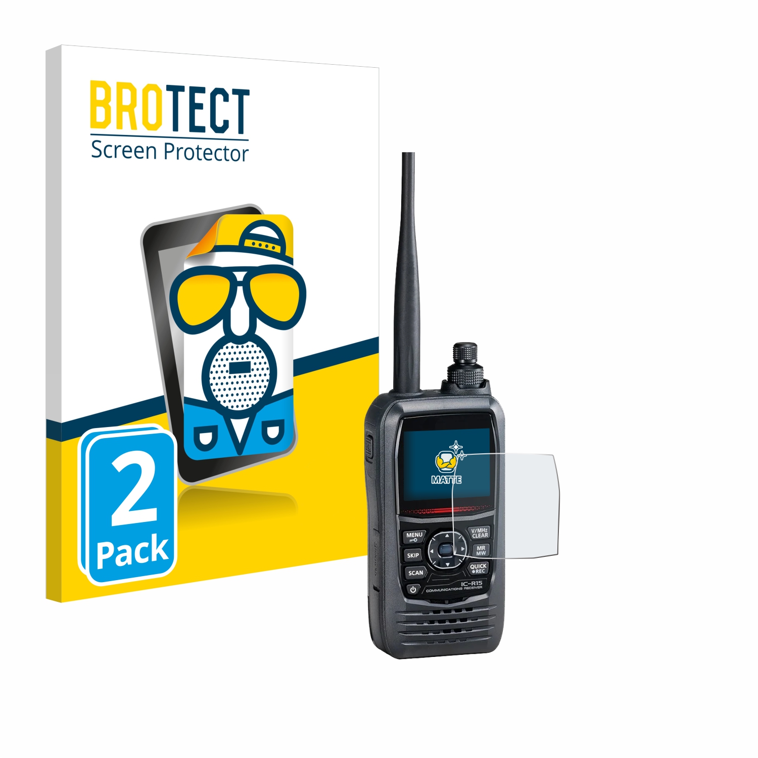 2x BROTECT Entspiegelungs-Folie pro Icom IC-R15