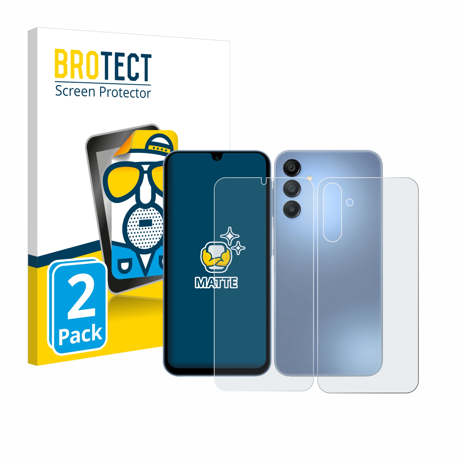 2x BROTECT Entspiegelungs-Folie pro Samsung Galaxy A15 (displej+zadní strana)