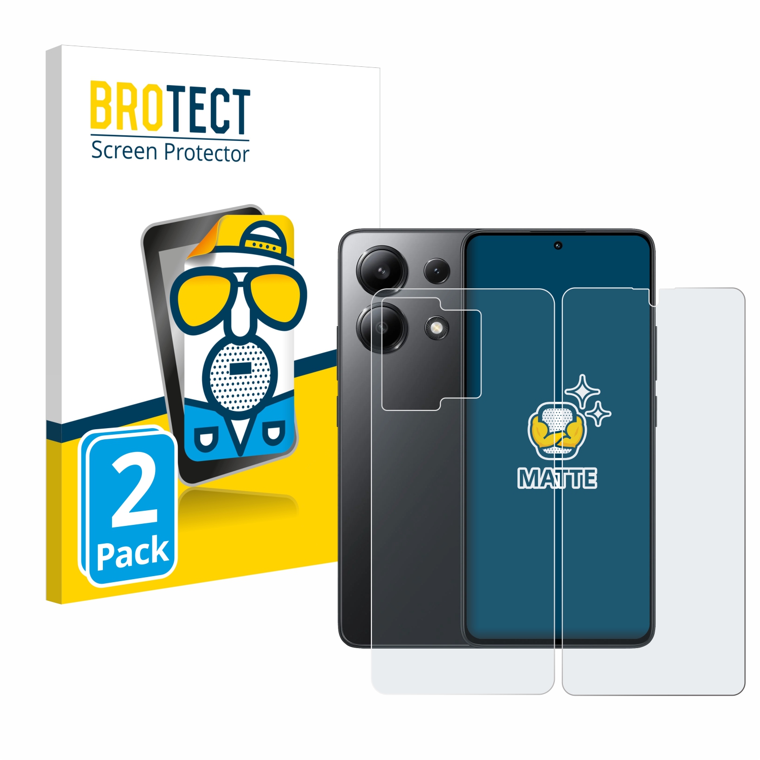 2x BROTECT Entspiegelungs-Folie pro Xiaomi Redmi Note 13 (displej+zadní strana)