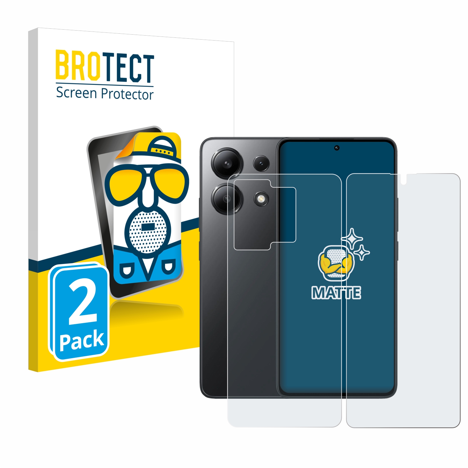 2x BROTECT Entspiegelungs-Folie pro Xiaomi Redmi Note 13 5G (displej+zadní strana)