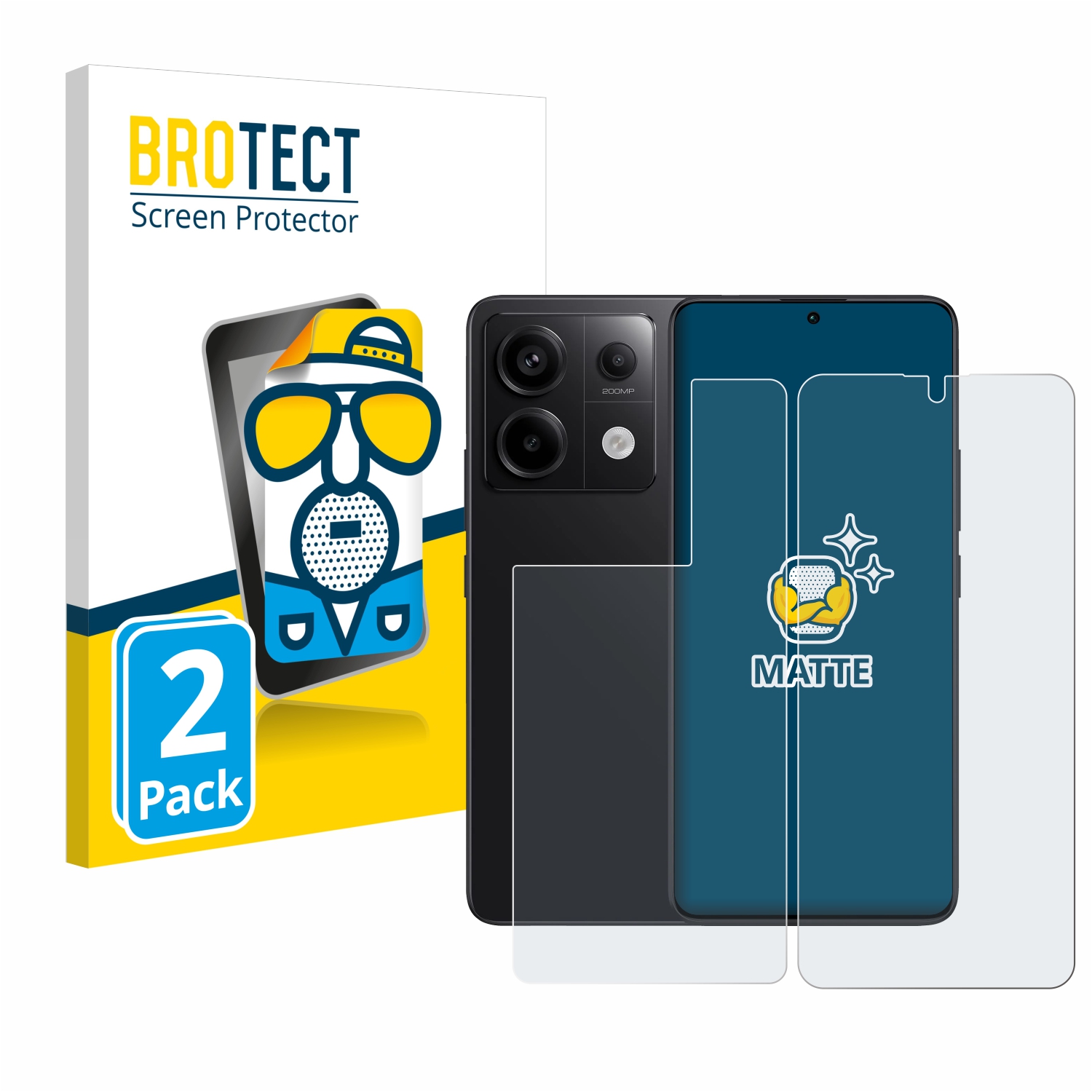2x BROTECT Entspiegelungs-Folie pro Xiaomi Redmi Note 13 Pro 5G (displej+zadní strana)