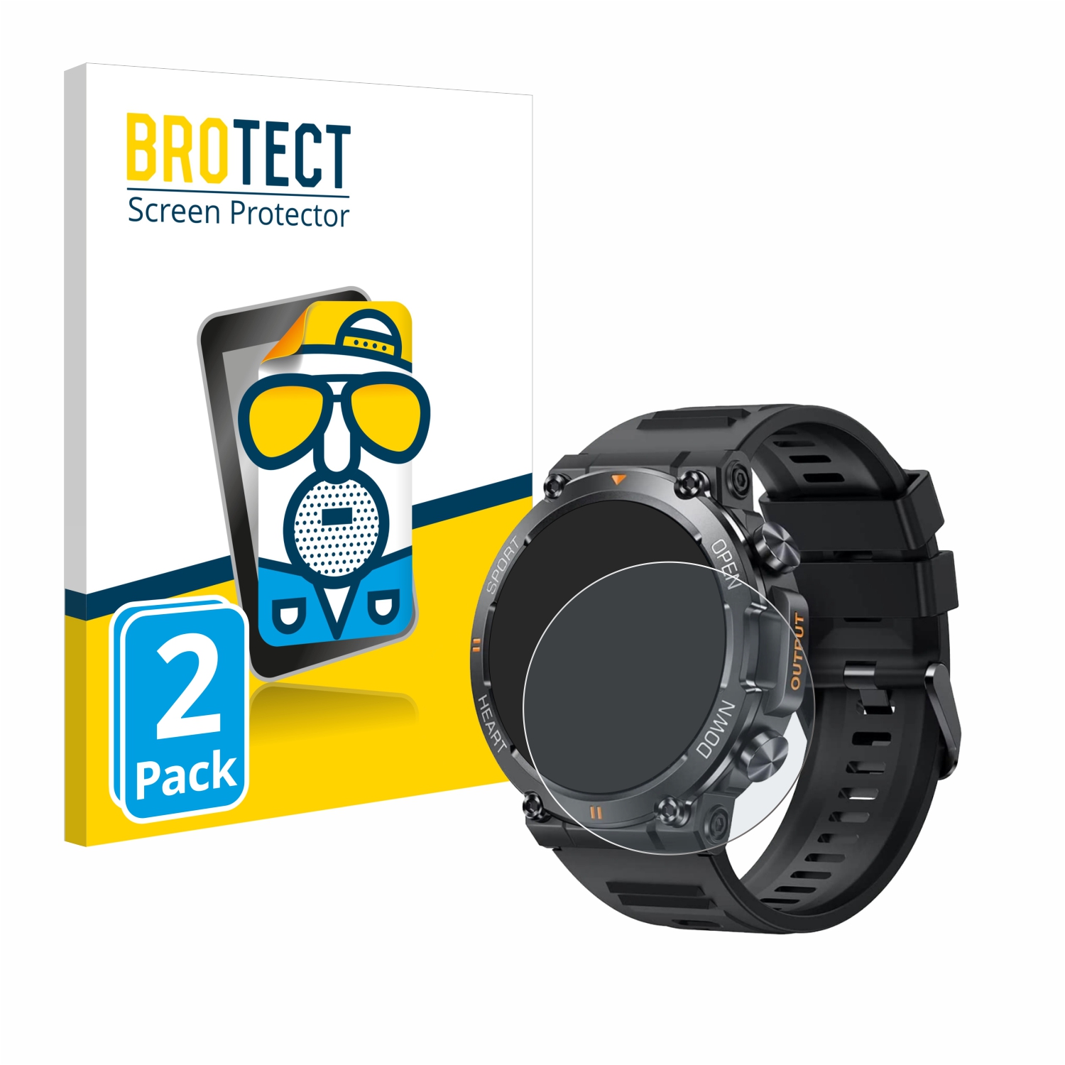 2x BROTECT Entspiegelungs-Folie pro Akkee Smartwatch 1.39