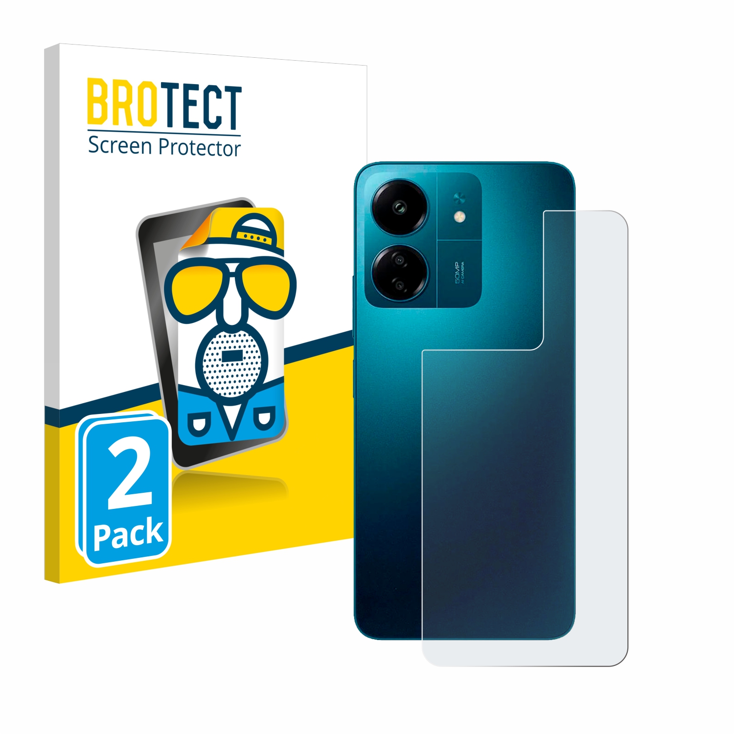 2x BROTECT Entspiegelungs-Folie pro Xiaomi Redmi 13C (zadní strana)