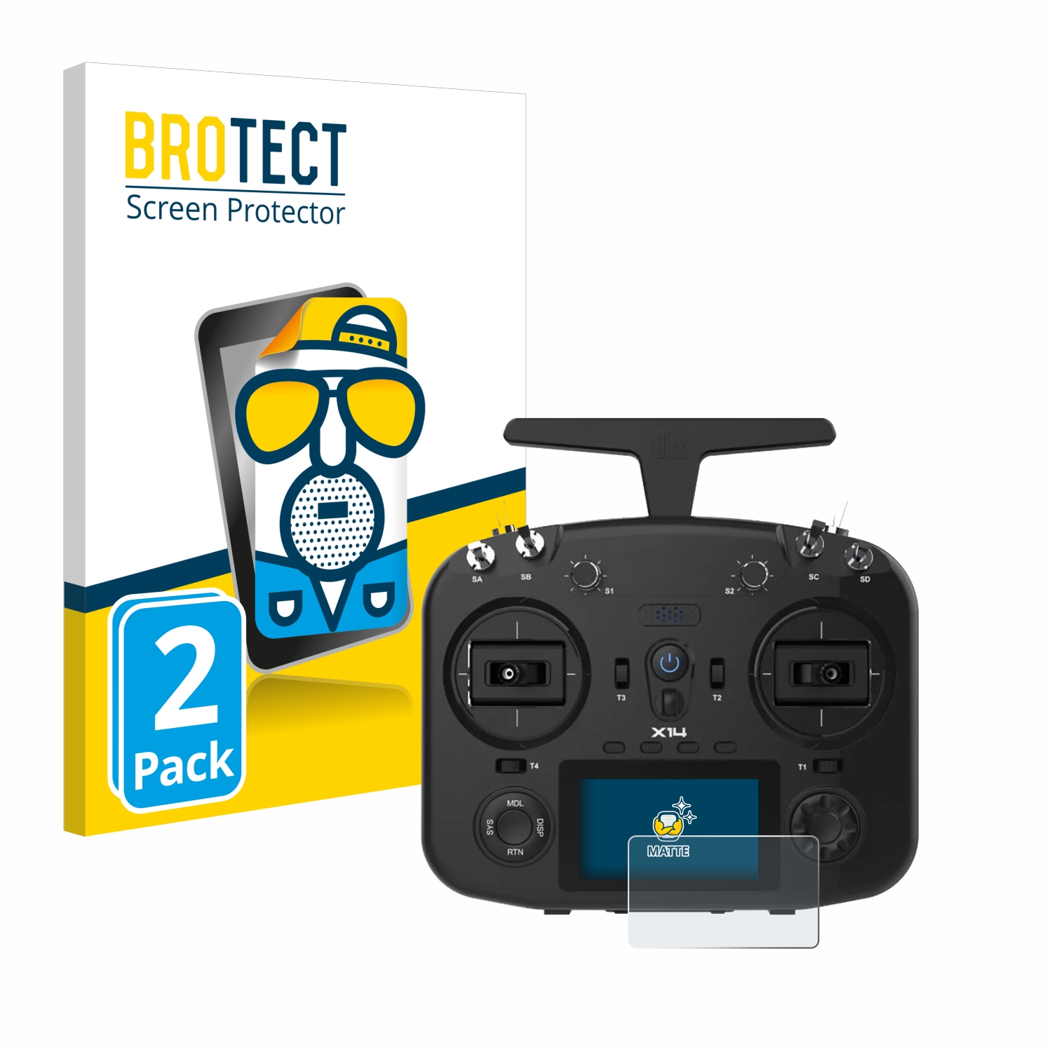 2x BROTECT Entspiegelungs-Folie pro FrSky TWIN X14