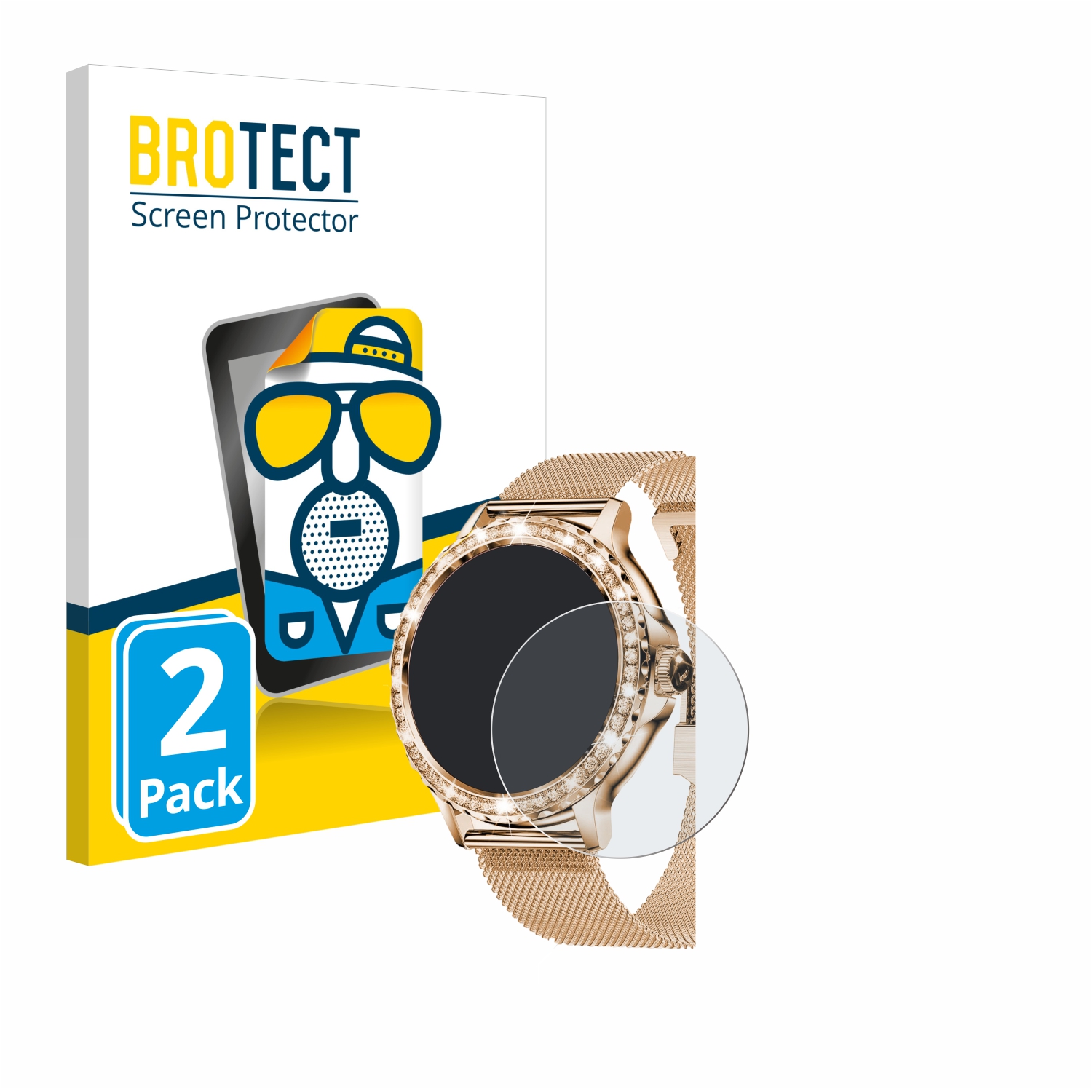 2x BROTECT Entspiegelungs-Folie pro walkbee Smartwatch 1.3 (kulatý)