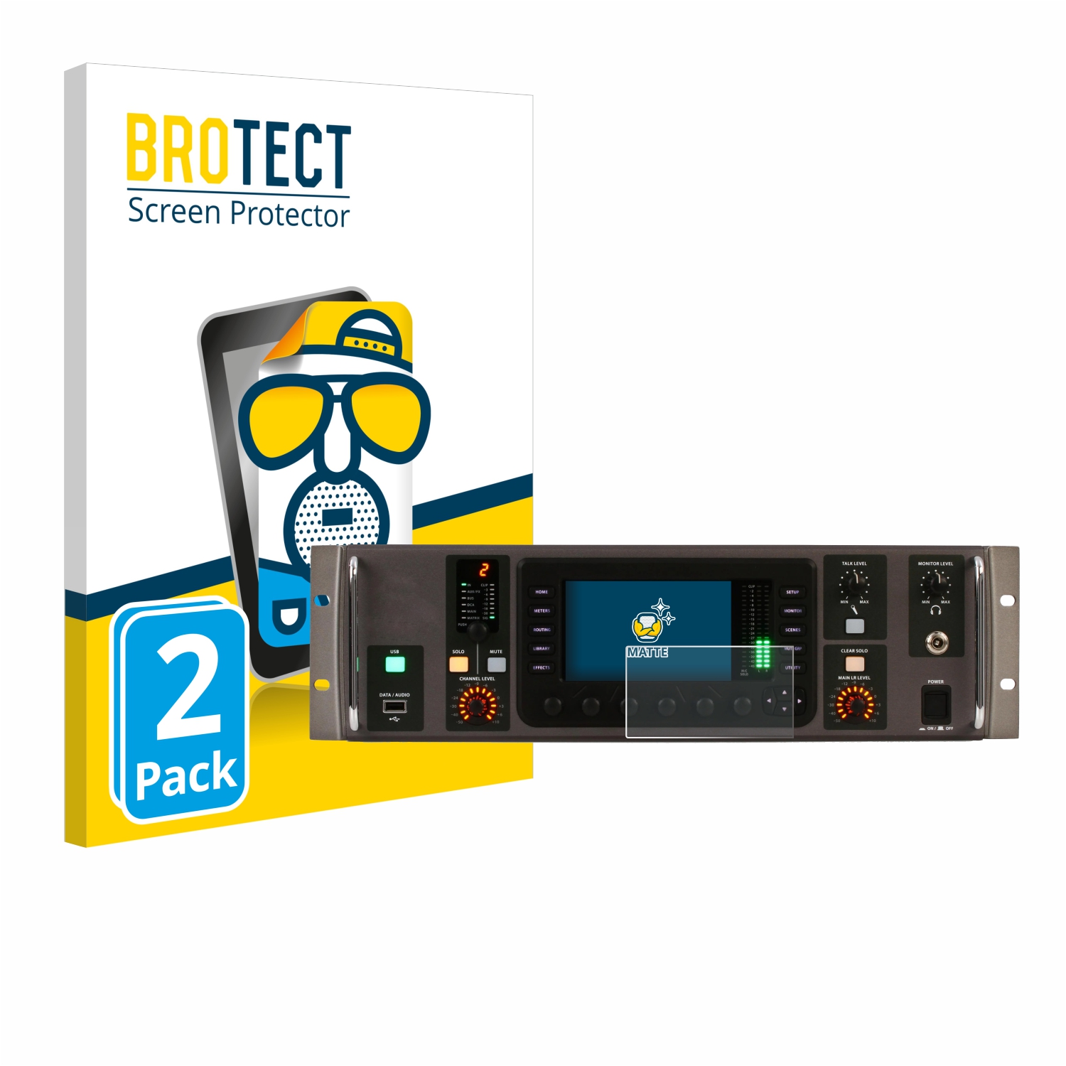 2x BROTECT Entspiegelungs-Folie pro Behringer X32 Rack