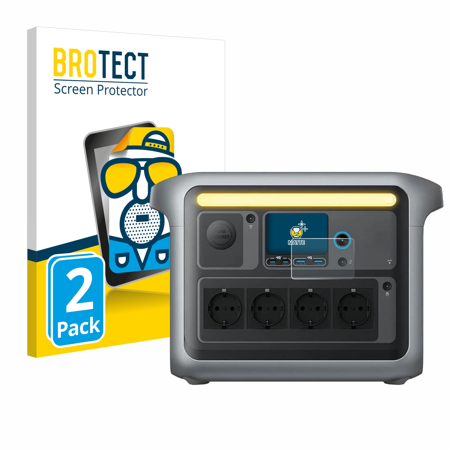 2x BROTECT Entspiegelungs-Folie pro Anker SOLIX C1000X