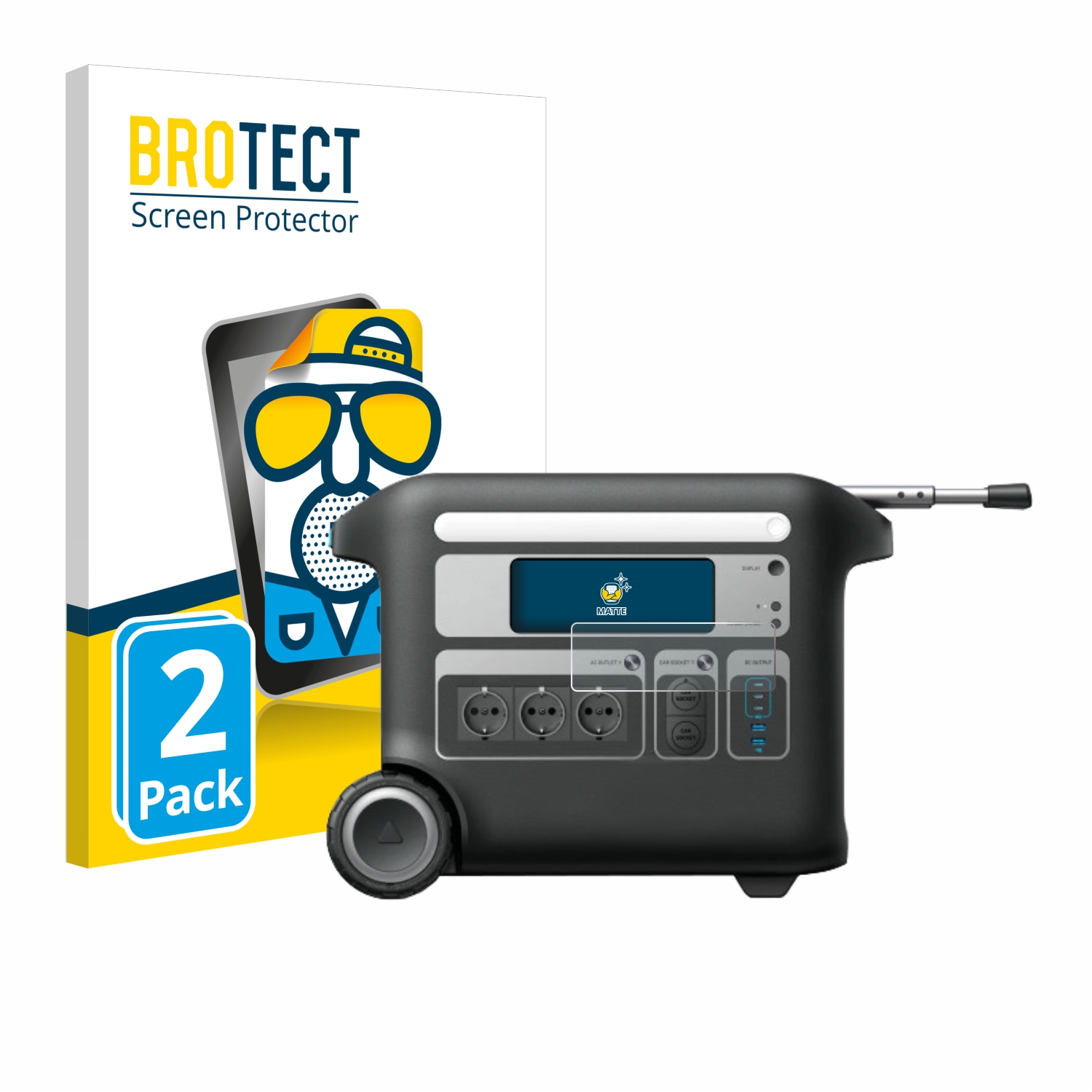 2x BROTECT Entspiegelungs-Folie pro Anker SOLIX F2000