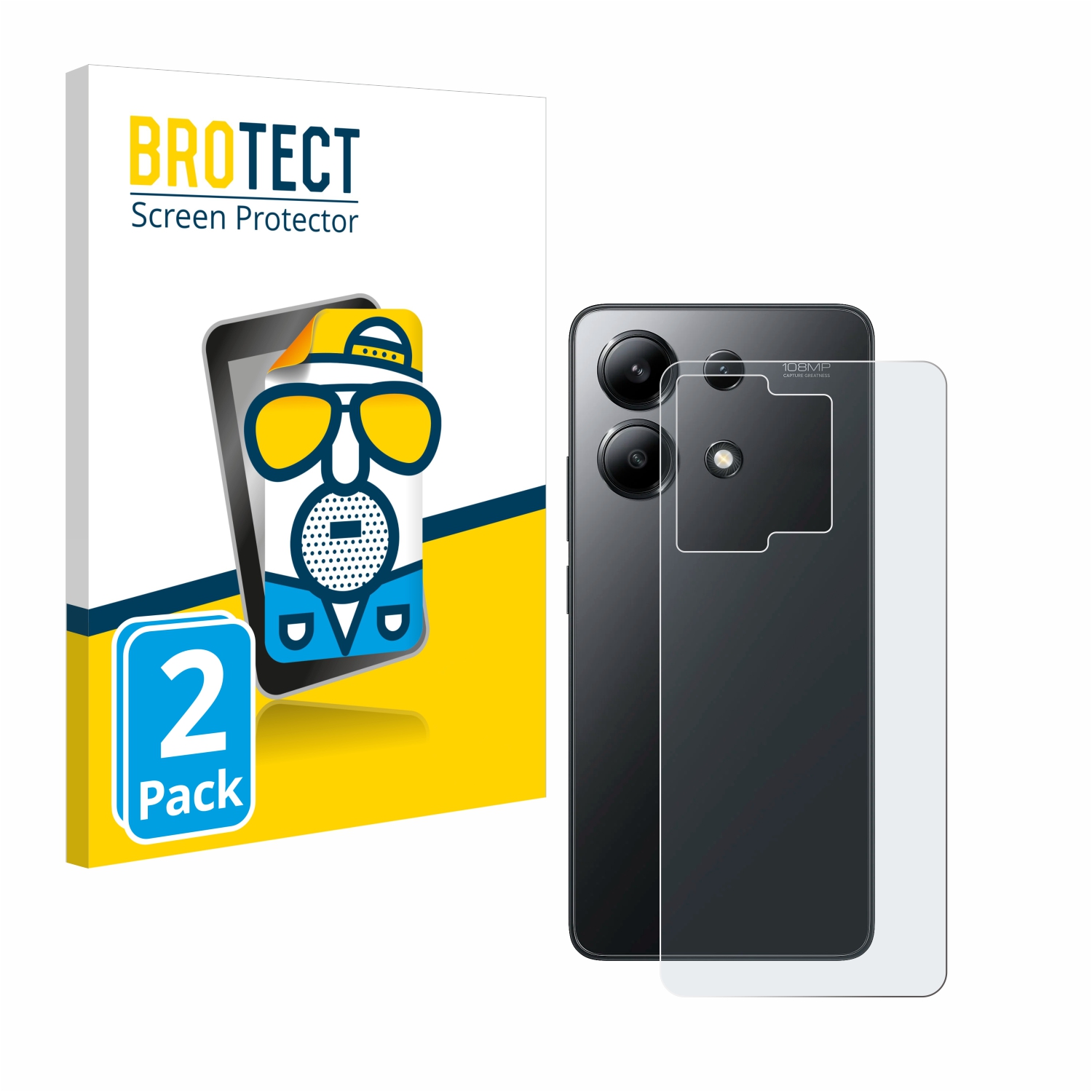 2x BROTECT Entspiegelungs-Folie pro Xiaomi Redmi Note 13 4G (zadní strana)