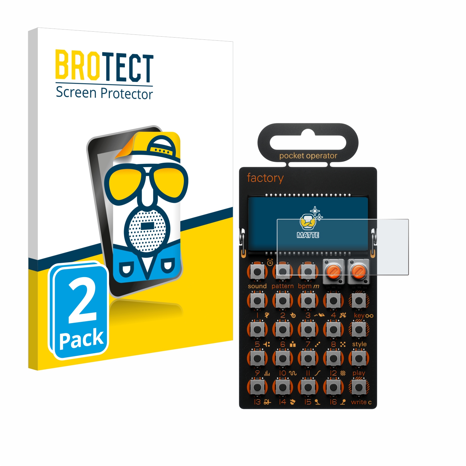 2x BROTECT Entspiegelungs-Folie pro Teenage Engineering PO-16 factory