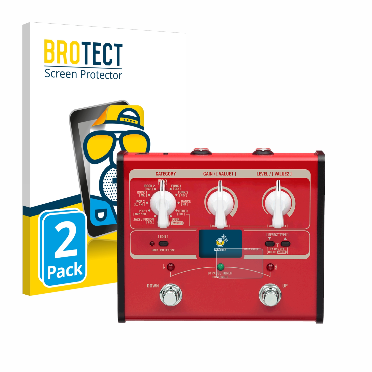 2x BROTECT Entspiegelungs-Folie pro Vox StompLab I