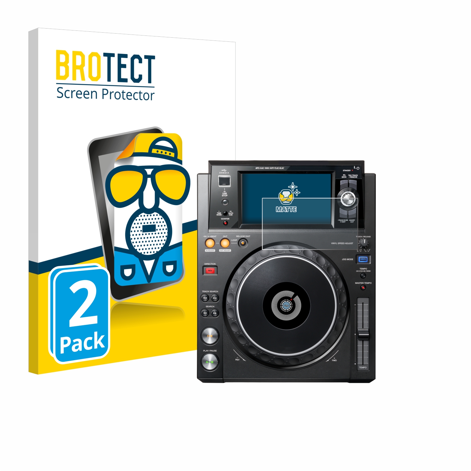 2x BROTECT Entspiegelungs-Folie pro Pioneer XDJ -1000MK2