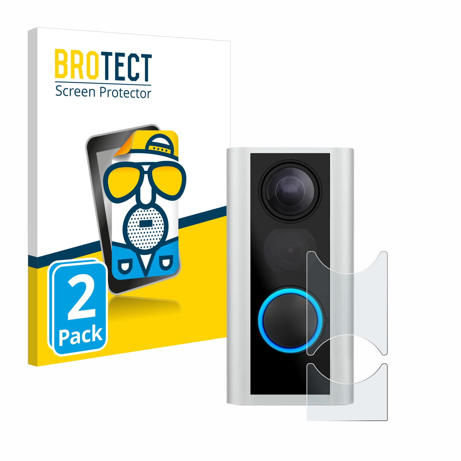 2x BROTECT Entspiegelungs-Folie pro Ring Door View Cam (54-75mm)