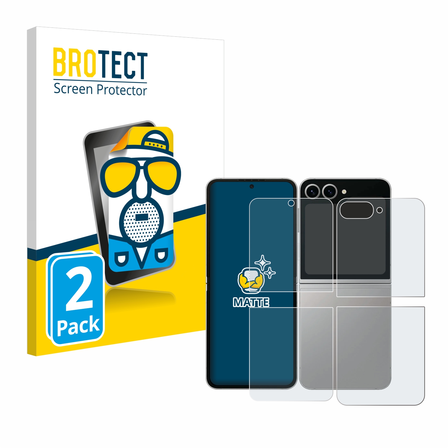 2x BROTECT Entspiegelungs-Folie pro Samsung Galaxy Z Flip6 (displej+zadní strana)