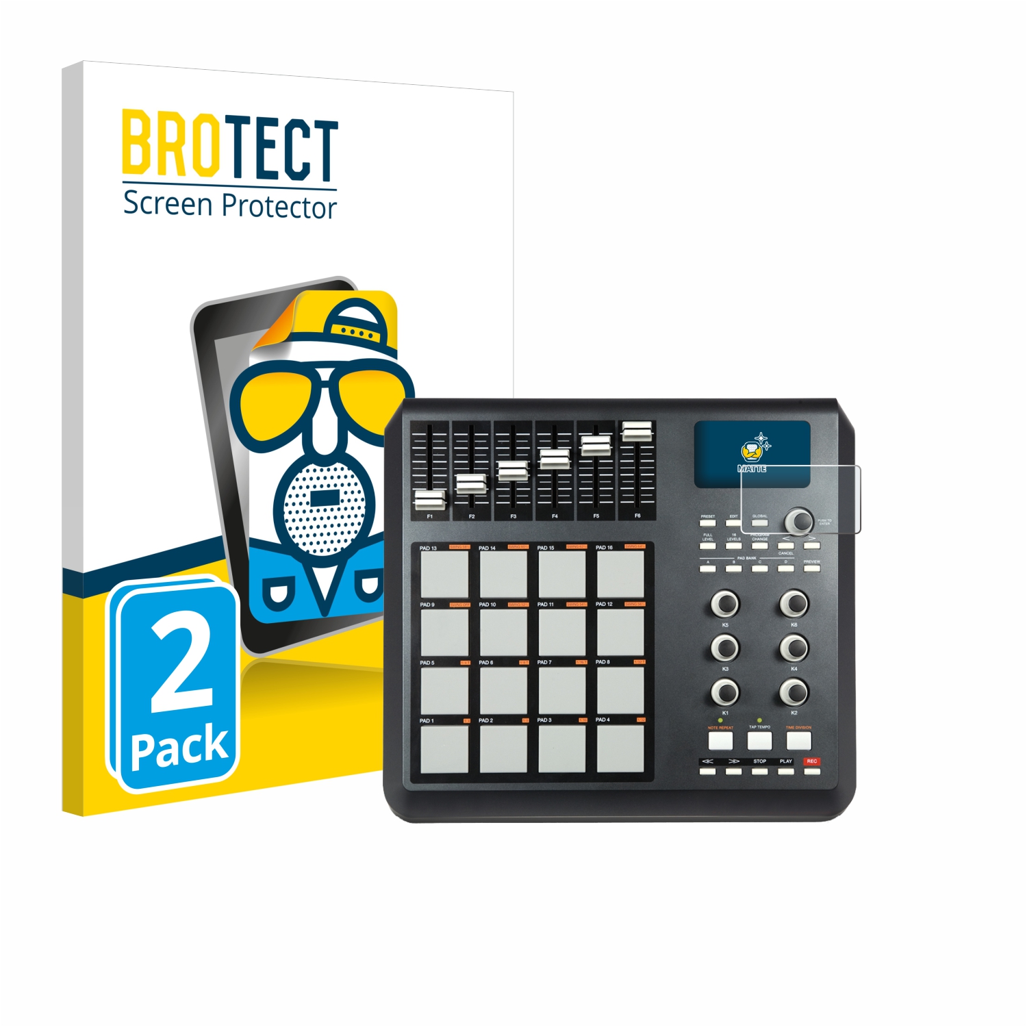 2x BROTECT Entspiegelungs-Folie pro Akai MPD26