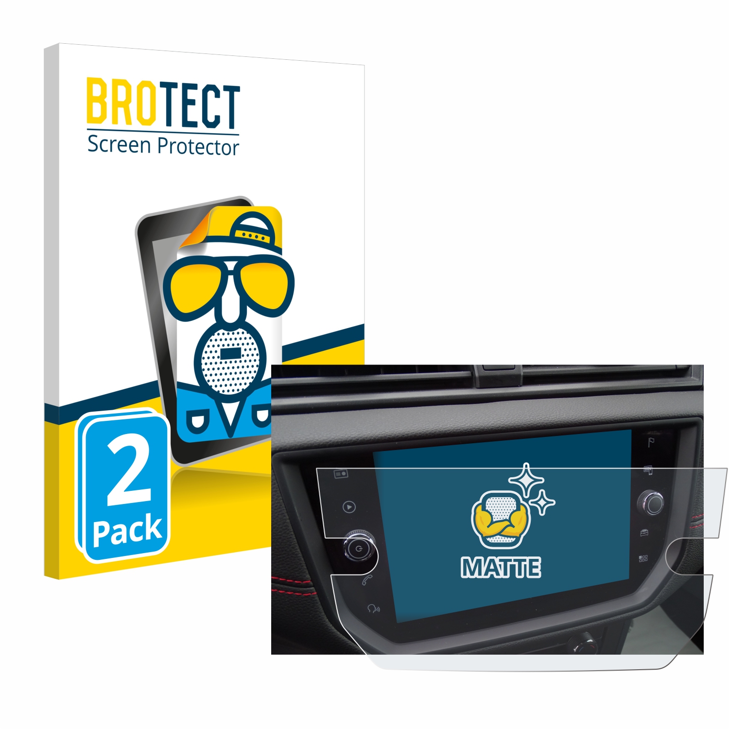 2x BROTECT Entspiegelungs-Folie pro Seat Arona FR Stereo BJ 2019