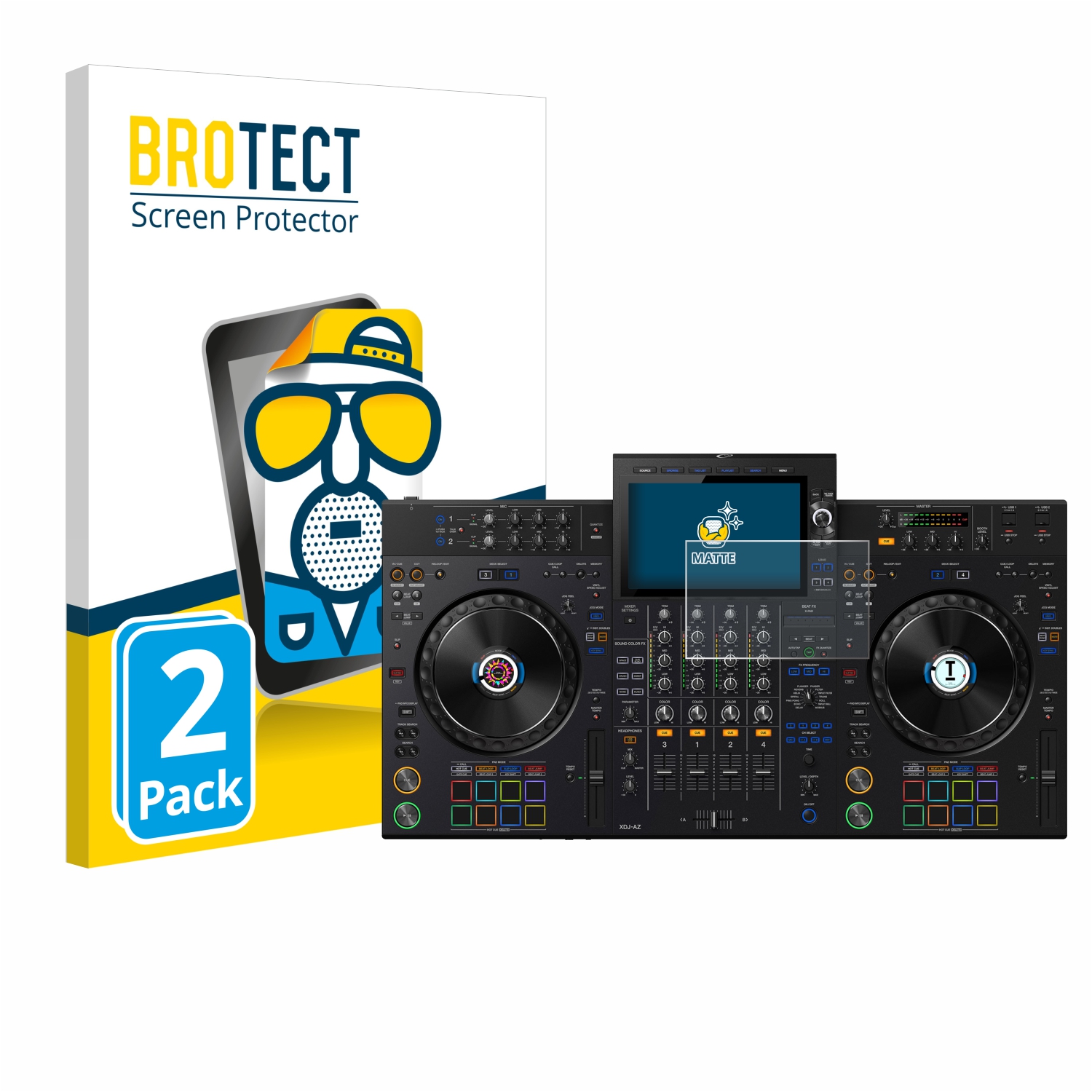 2x BROTECT Entspiegelungs-Folie pro AlphaTheta XDJ-AZ