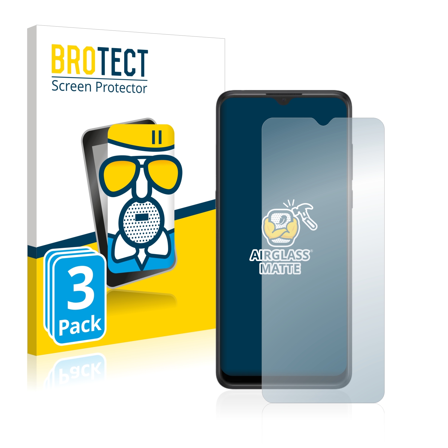 3x BROTECT AirGlass matná skleněná fólie pro Alcatel 3X 2019
