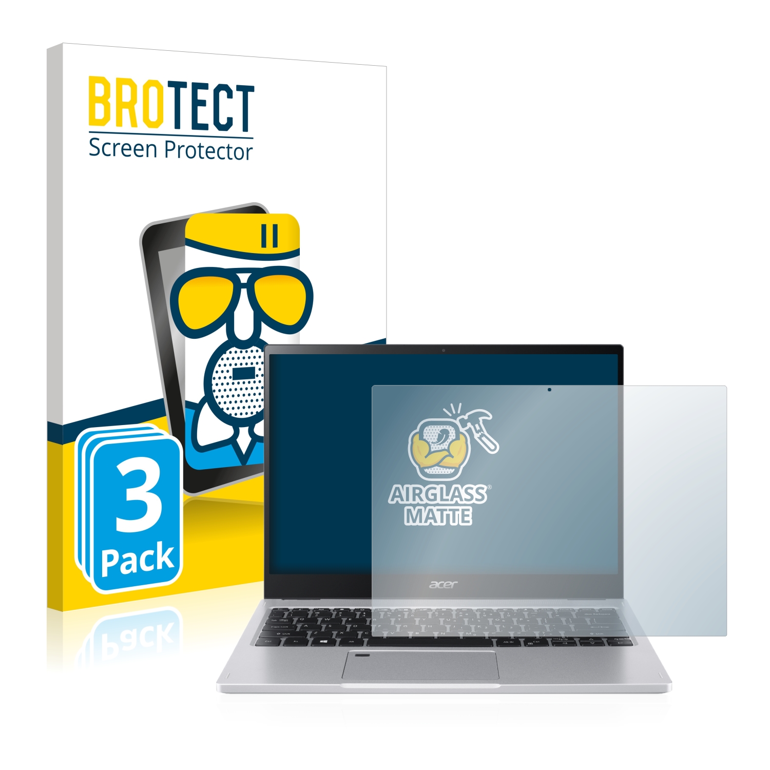 3x BROTECT AirGlass matná skleněná fólie pro Acer Spin 3 SP313-51