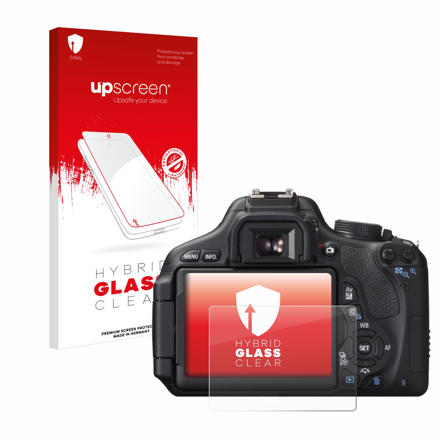čirá skleněná fólie upscreen Hybrid Glas pro Canon EOS 600D