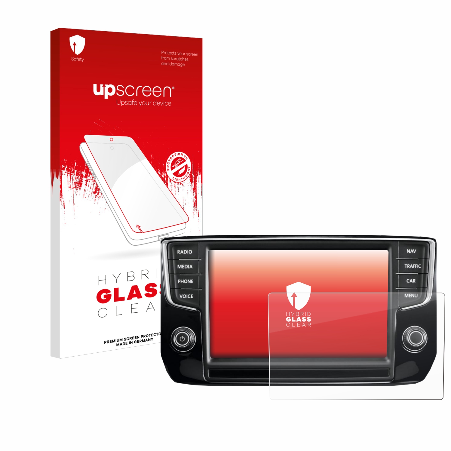 čirá skleněná fólie upscreen Hybrid Glas pro Volkswagen Passat 2015 Discover Pro 8 2014