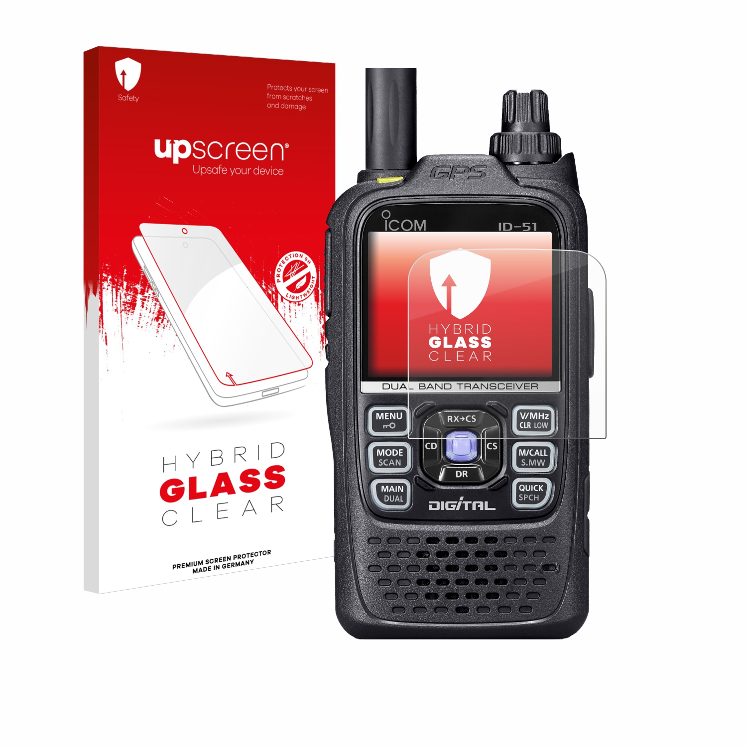 čirá skleněná fólie upscreen Hybrid Glas pro Icom ID-51 )