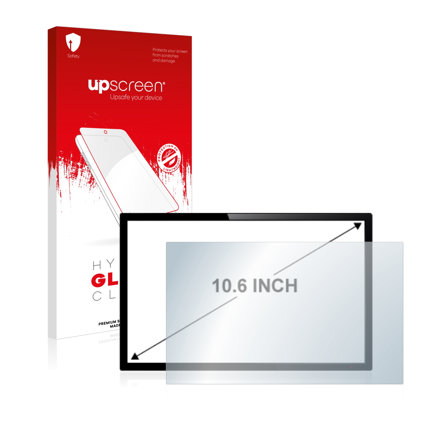 čirá skleněná fólie upscreen Hybrid Glas pro dotykový panel s 10.6 palcovým displejem [230 mm x 138 mm, 15:9]