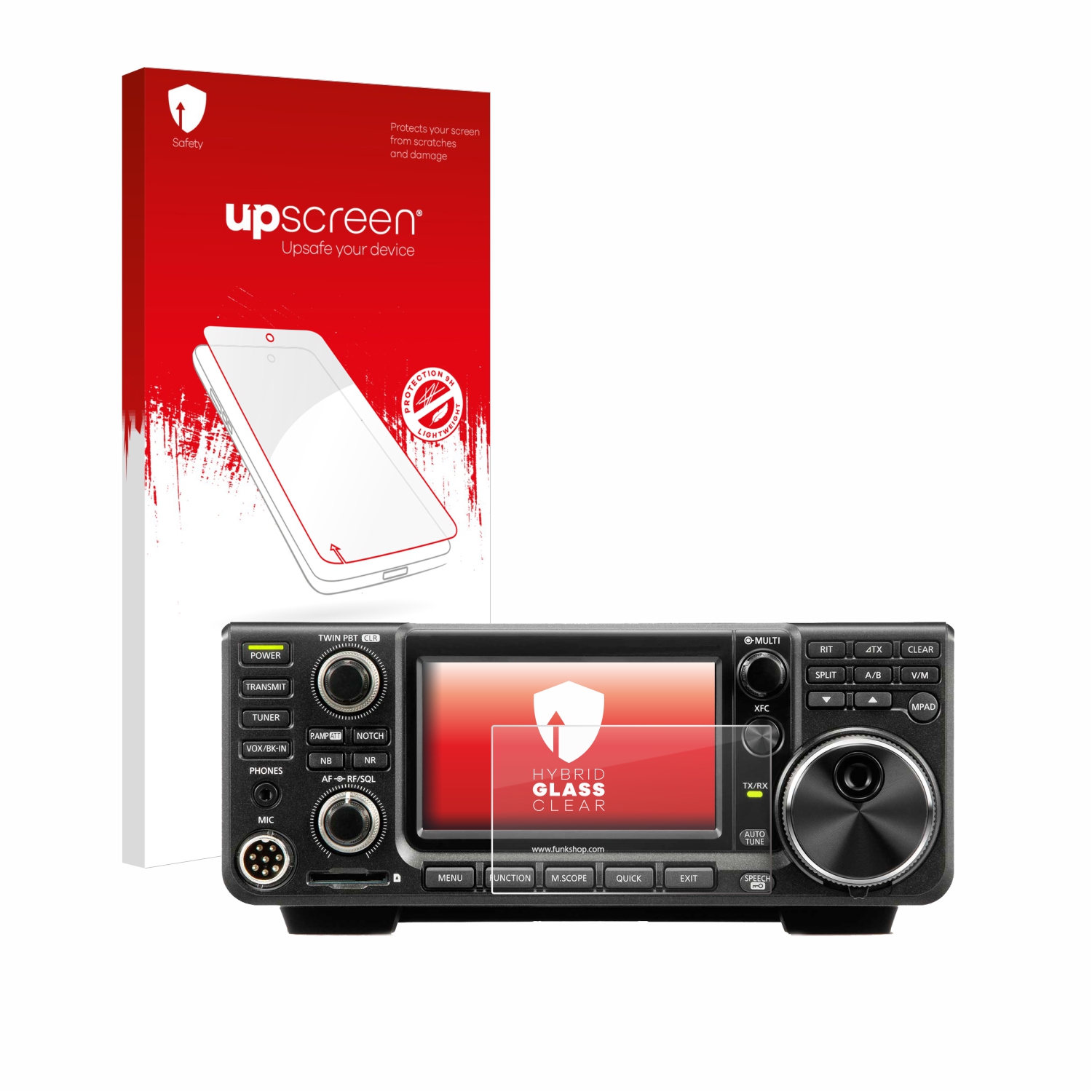 čirá skleněná fólie upscreen Hybrid Glas pro Icom IC-7300