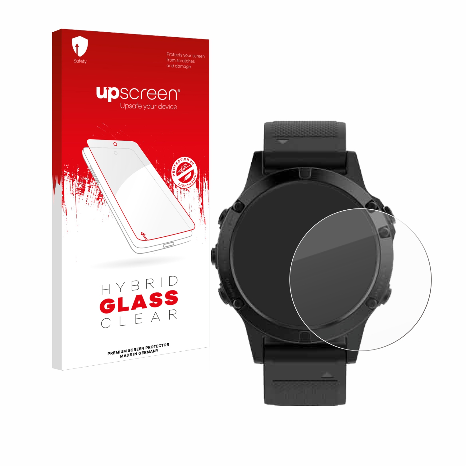 čirá skleněná fólie upscreen Hybrid Glas pro Garmin Fenix 5 (47 mm)