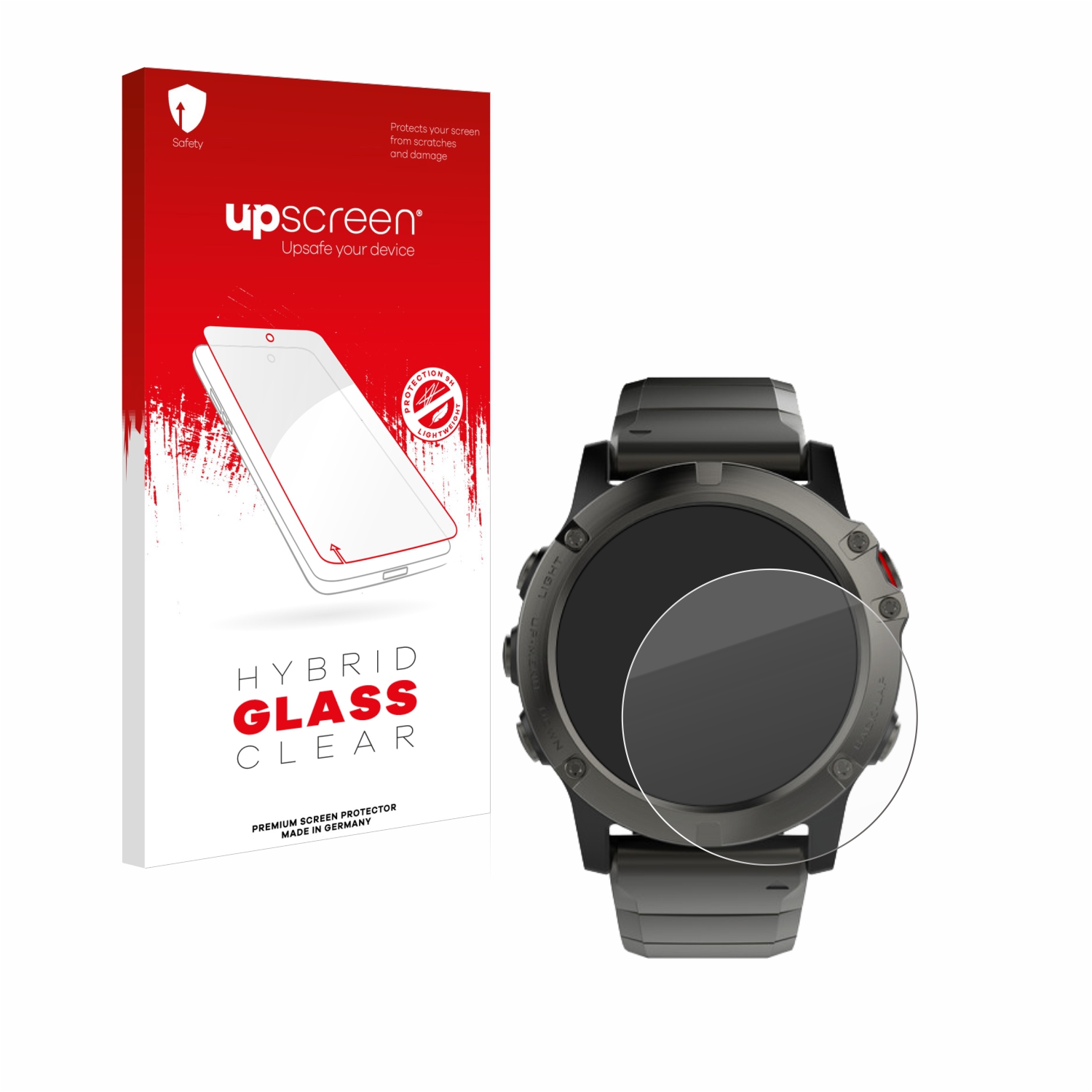 čirá skleněná fólie upscreen Hybrid Glas pro Garmin Fenix 5X (51 mm)