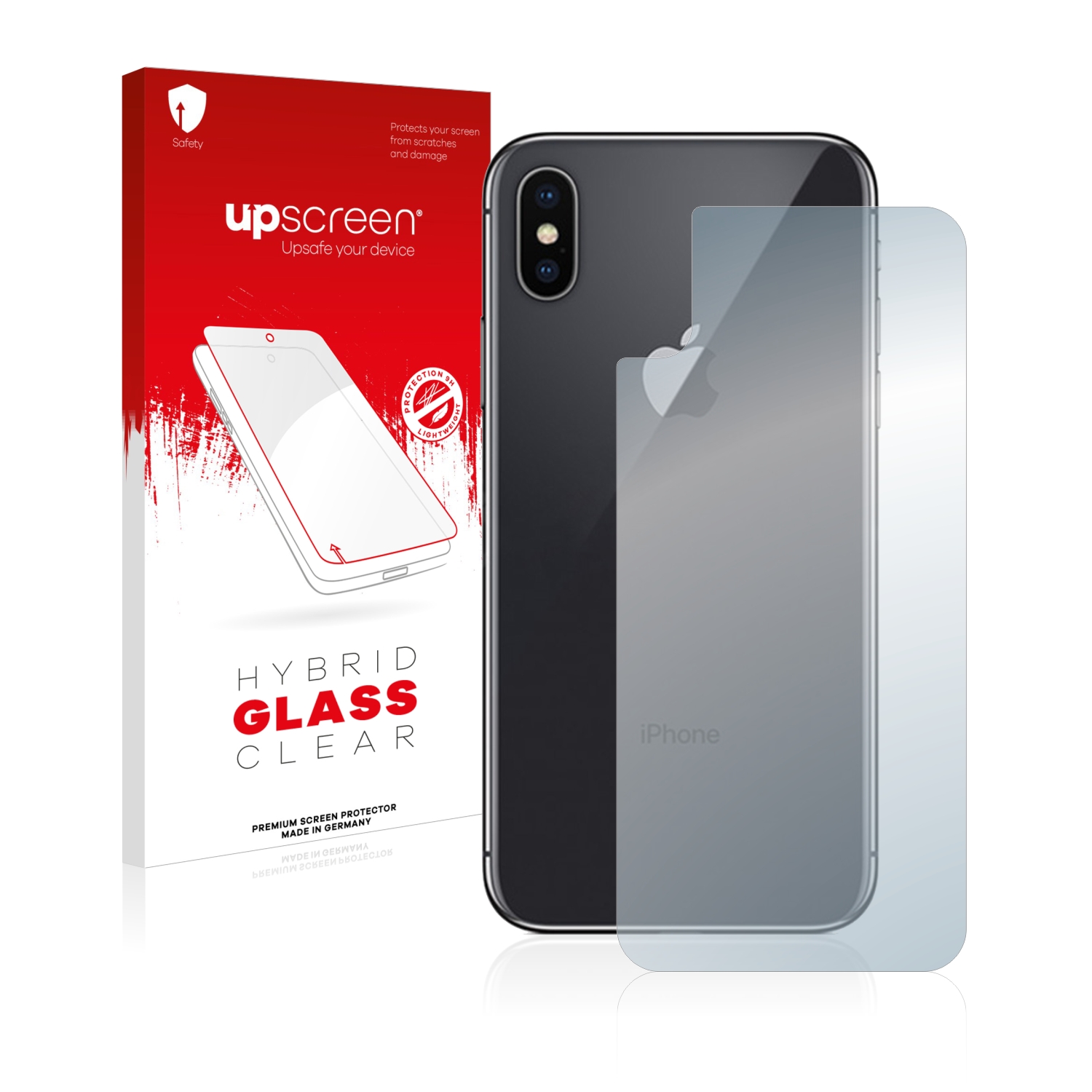 čirá skleněná fólie upscreen Hybrid Glas pro Apple iPhone X (zadní strana)