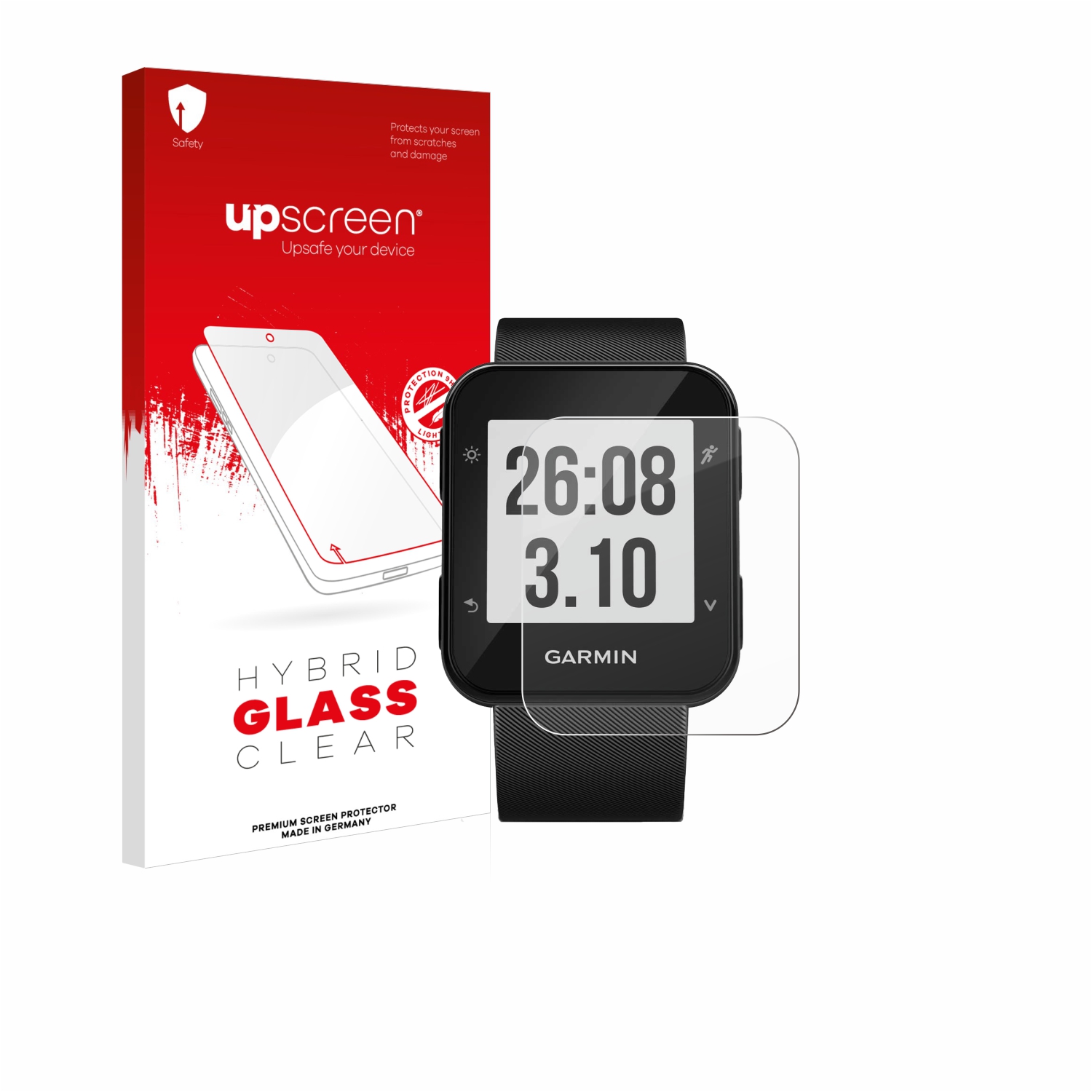 čirá skleněná fólie upscreen Hybrid Glas pro Garmin Forerunner 30