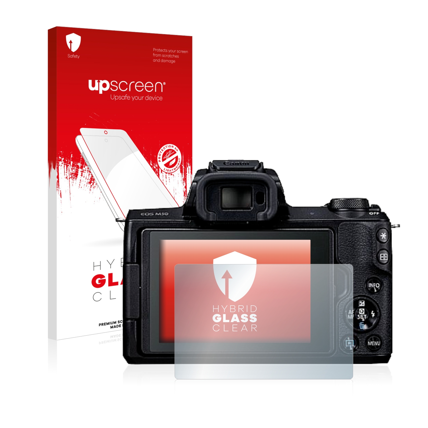 čirá skleněná fólie upscreen Hybrid Glas pro Canon EOS M50