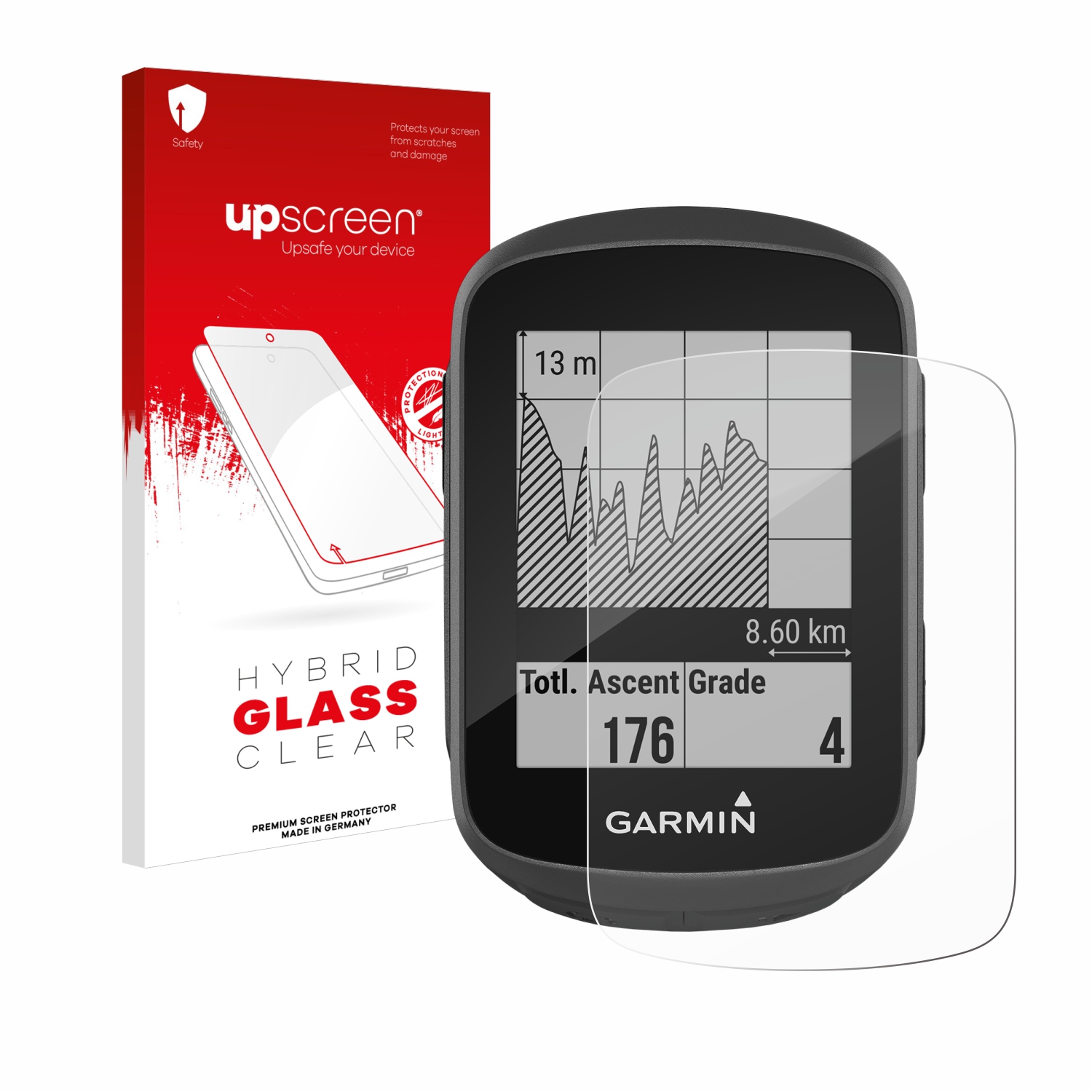 čirá skleněná fólie upscreen Hybrid Glas pro Garmin Edge 130
